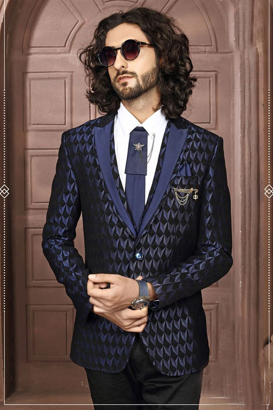 Shop Online Vibrant Navy Blue Jodhpuri Suit at best Prices